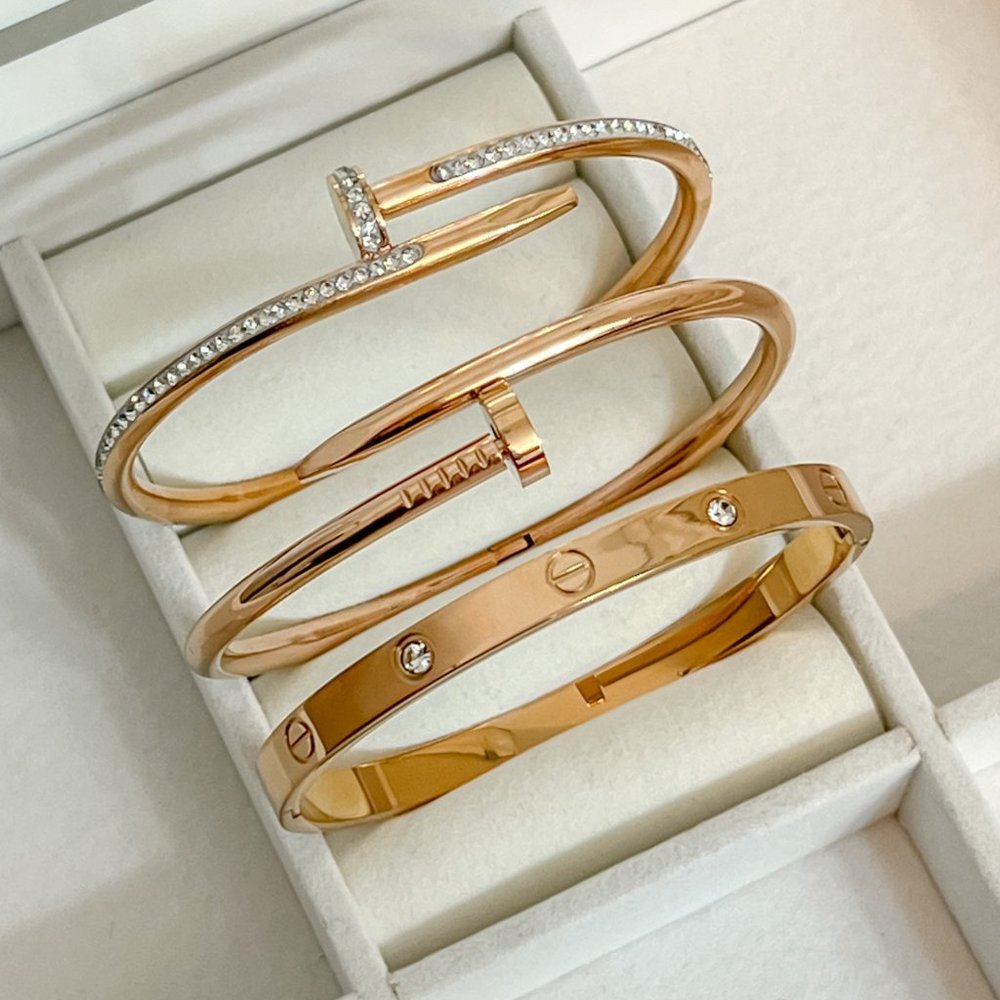 Rose Gold Bangle Bracelet For Girls and Women - Picture 6 of 13